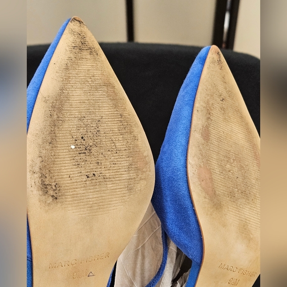 Marc Fisher blue suede kitten heels - Picture 5 of 6